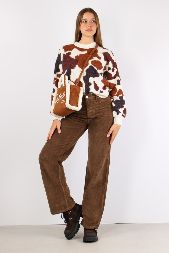 Maglia Stampa Cow Skin Panna-5