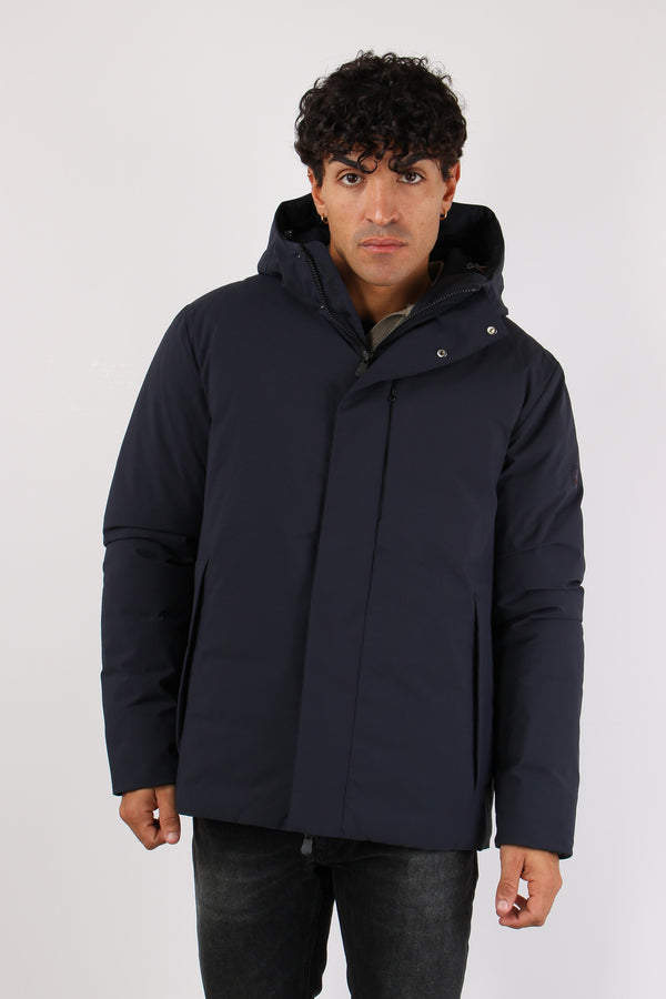 Obione Giubbotto Corto Tessuto Blue Black-2