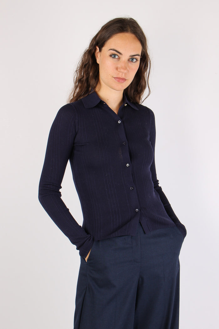 Mllbaco Polo Manica Lunga Blu Navy