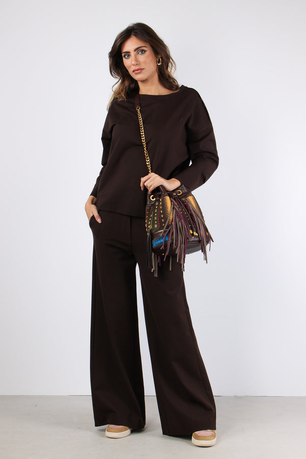 Felpa Taglio Vivo Moro