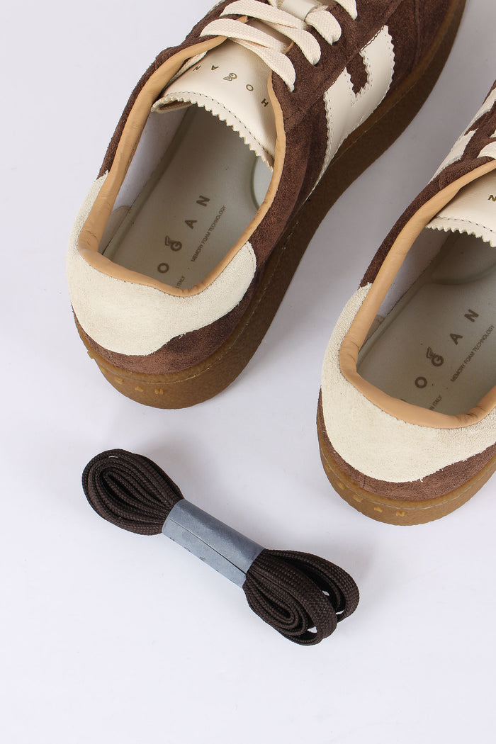 Sneakers H698 Allacciato H Platform Moro/bianco-4