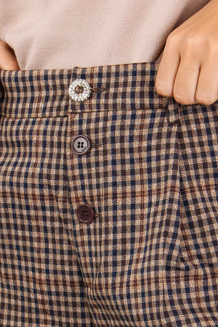 Pantalone Baloon Micro Quadro Cioc/beige/blu-9