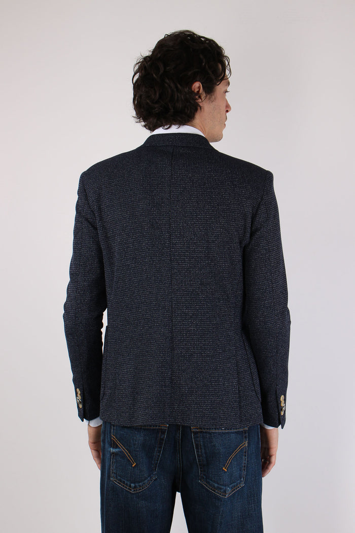 Giacca Micro Melange Blu-4
