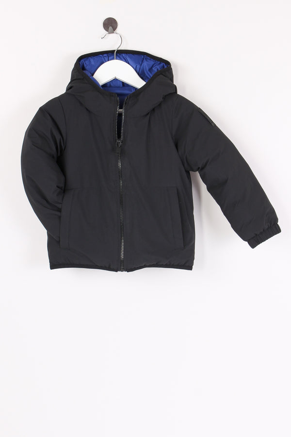 Giubbotto Nylon Reversibile Nero/celeste