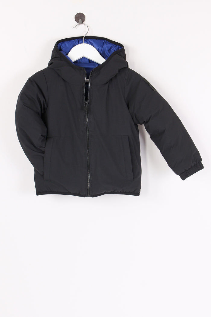 Giubbotto Nylon Reversibile Nero/celeste