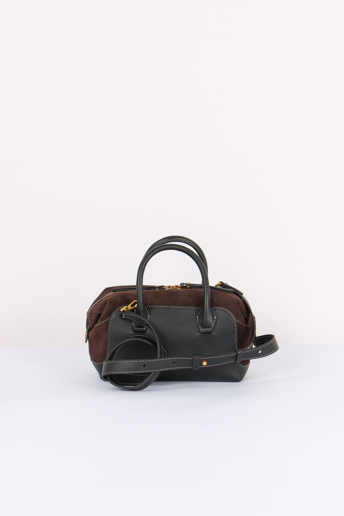 Gemma Mini Bag Bimateriale Nero/moka-3