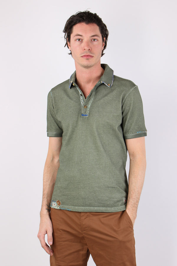 Polo Ricamo Collo Militare