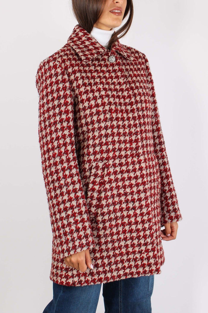 Cappotto Dritto Pied De Poule Beige/pepper-6