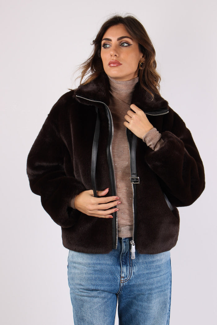 Estebana Bomber Ecopeliccia Marrone-3