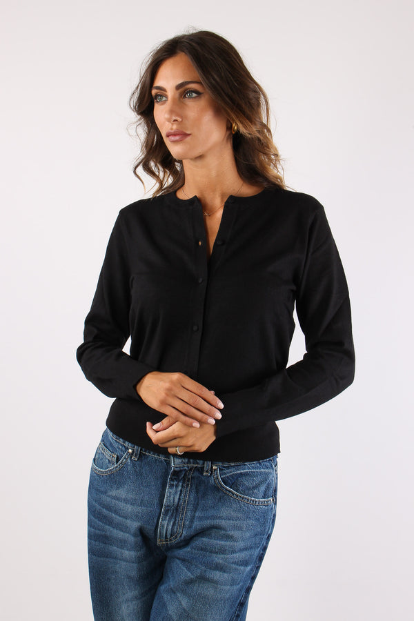 Cardigan Viscosa Nero-2