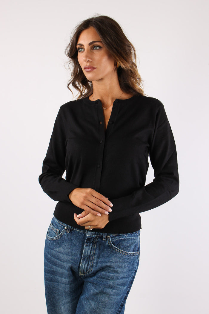 Cardigan Viscosa Nero-2