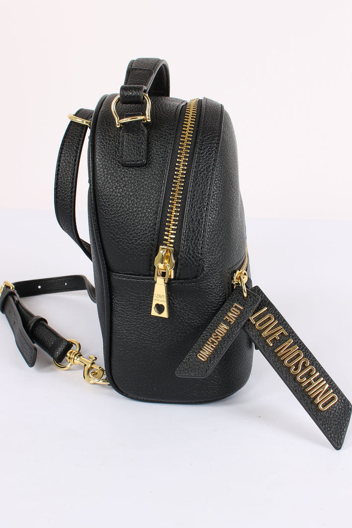 Mini Zaino Zip Cursore Logo Nero-5