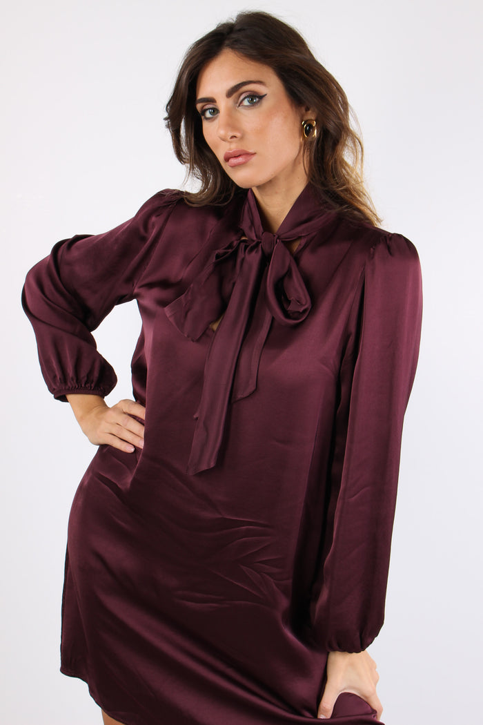 Abito Fiocco Viscosa Prugna-5