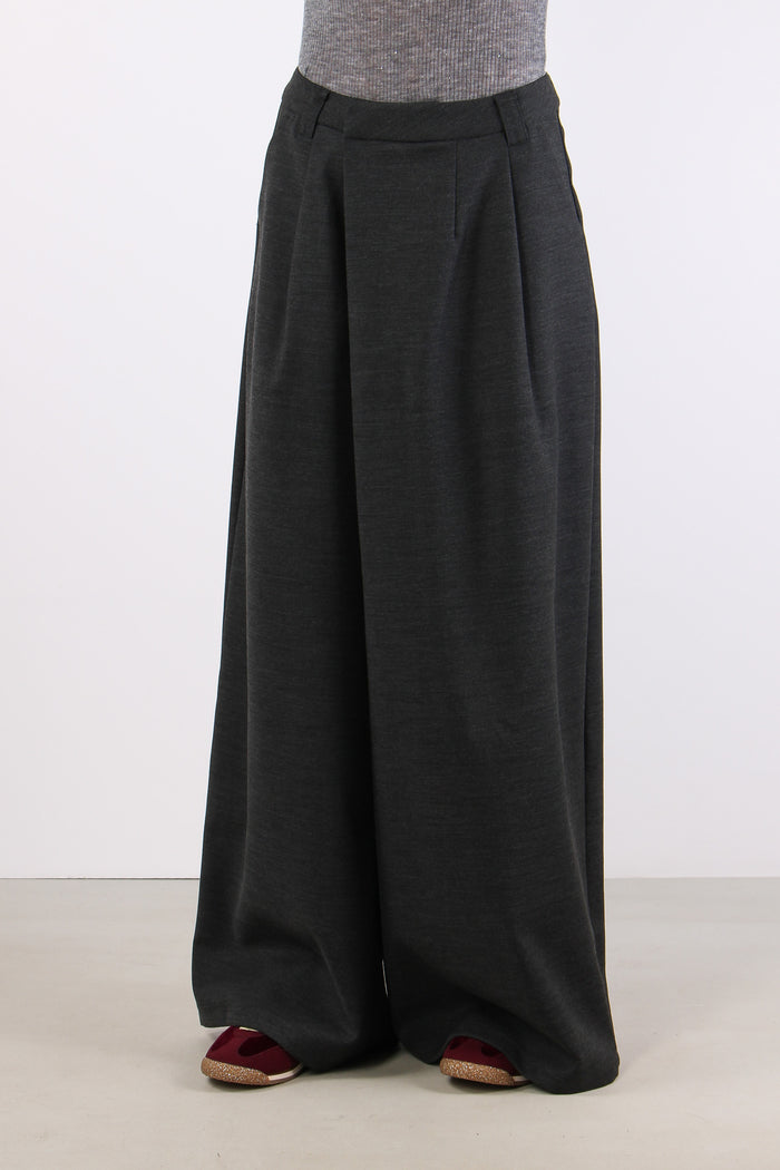 Pantalone Chiusura Asimmetrica Grigio-4