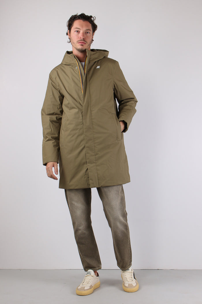 Giubbotto Lungo Cappuccio Green Army-4