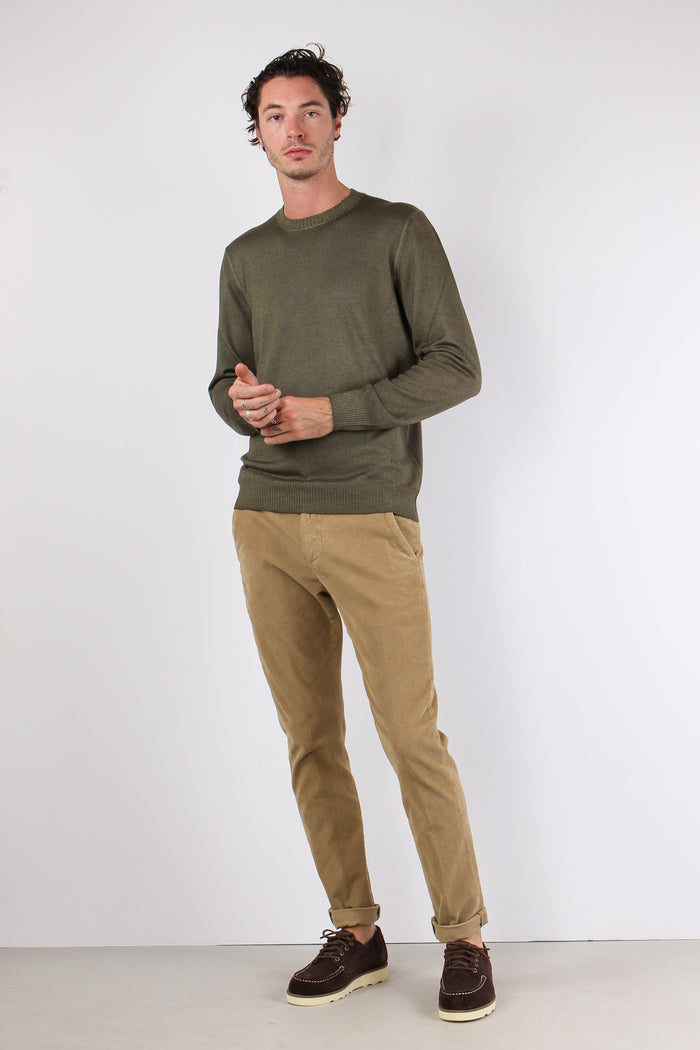 Gaubert Pantalone Velluto Mill Beige-6