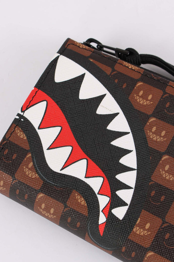 Wallet Shark In Paris Check Marrone-4
