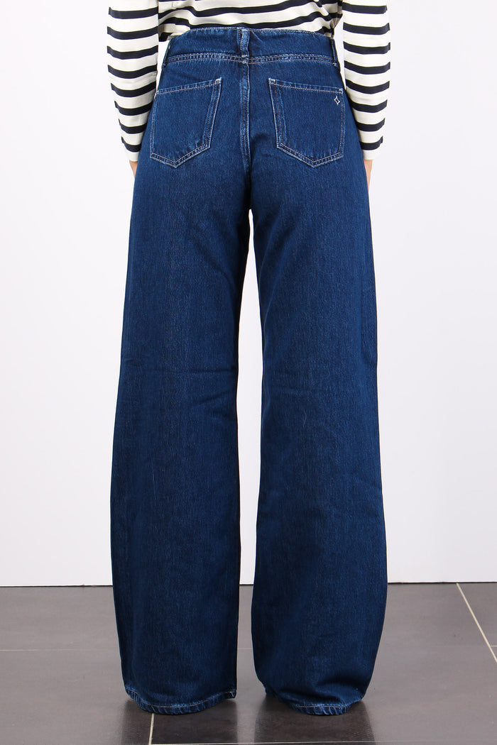 Denim Palazzo Vita Bassa Denim Scuro-4