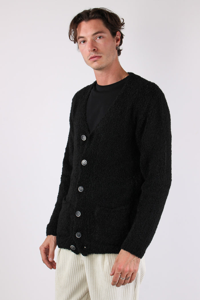 Cardigan Over Bottoni Nero-4