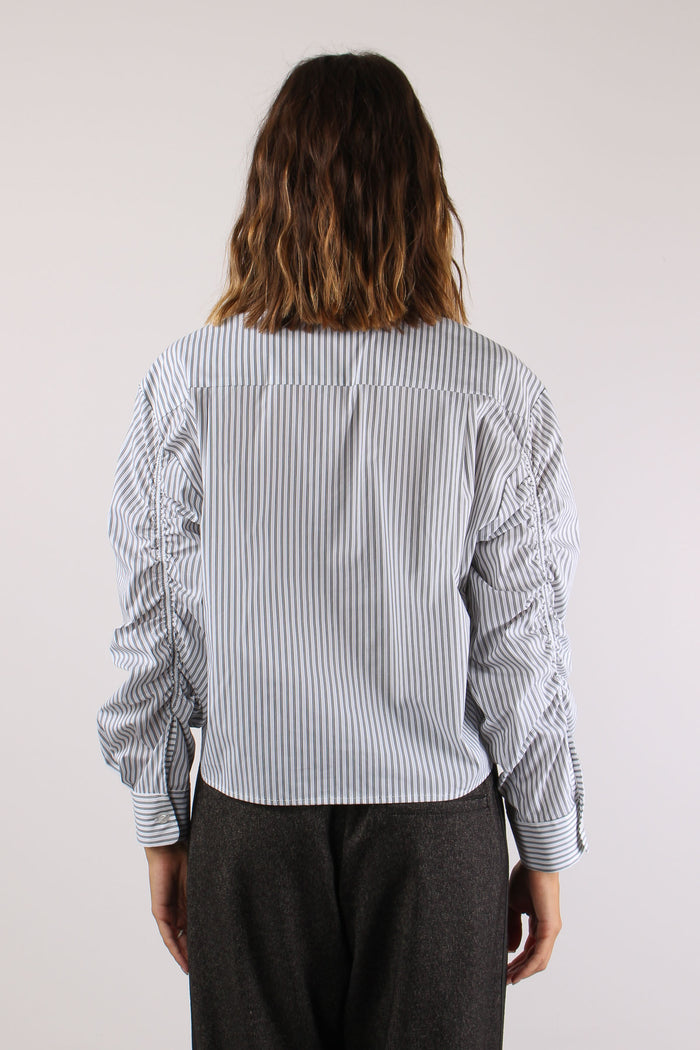 Camicia Riga Pizzo Laterale Bianco/nero-5
