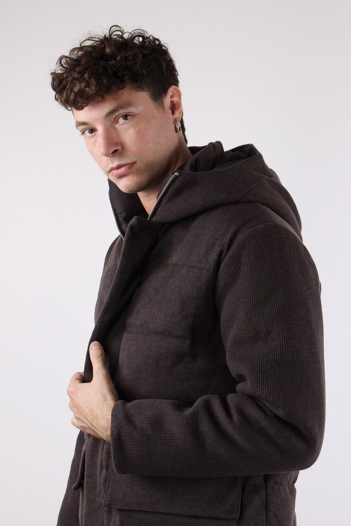 Giaccone Bimateriale Brown-2