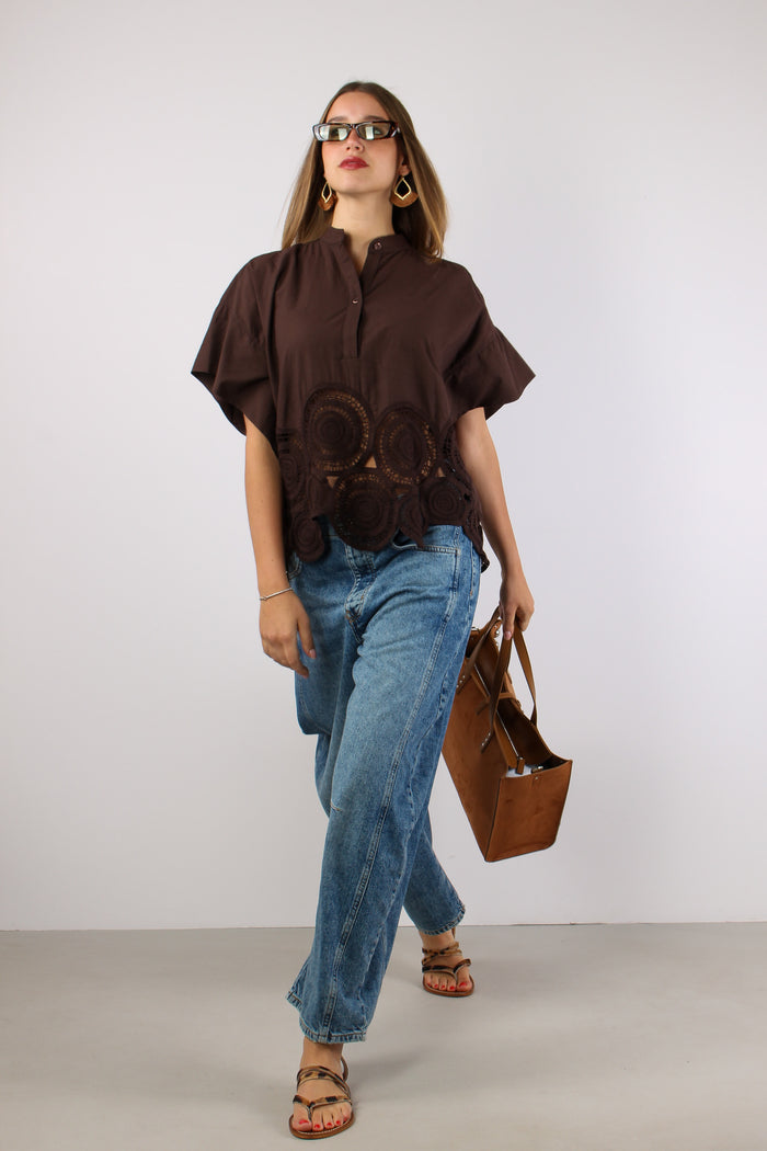 Blusa Ricamo Over Moro-6