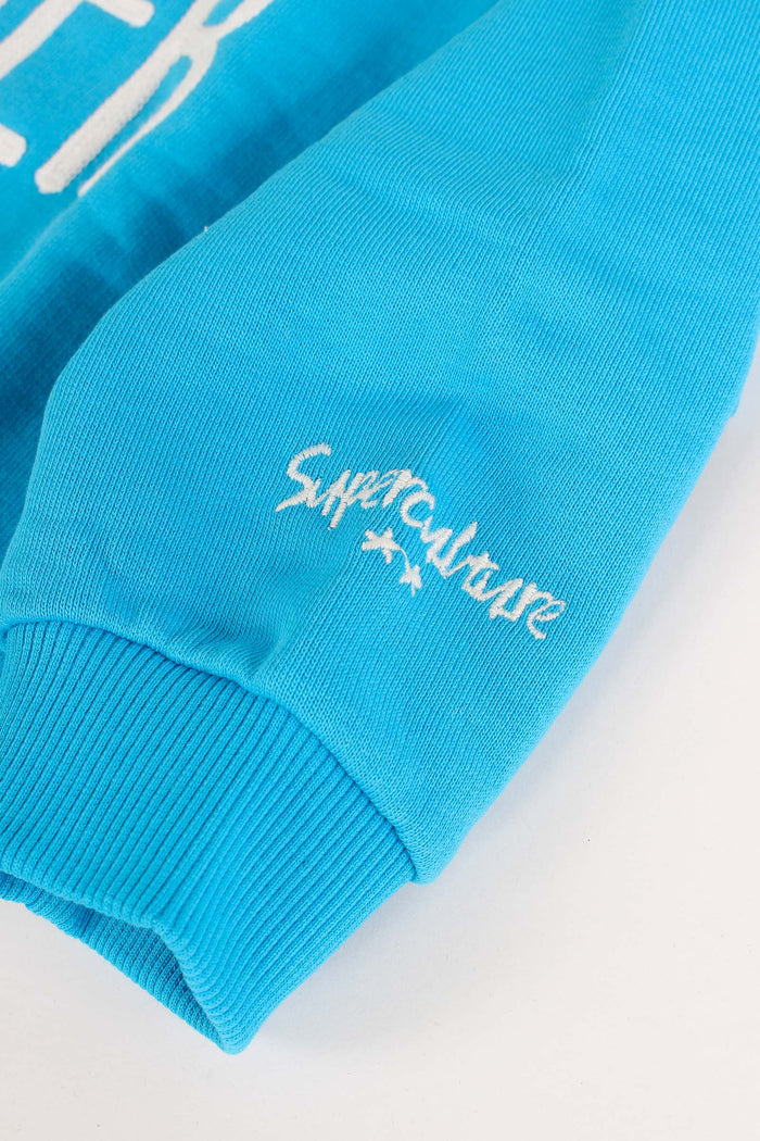 Felpa Ricamo Bomber Turchese-5