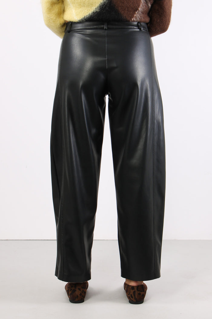Pantalone Balloon Ecopelle Nero-4