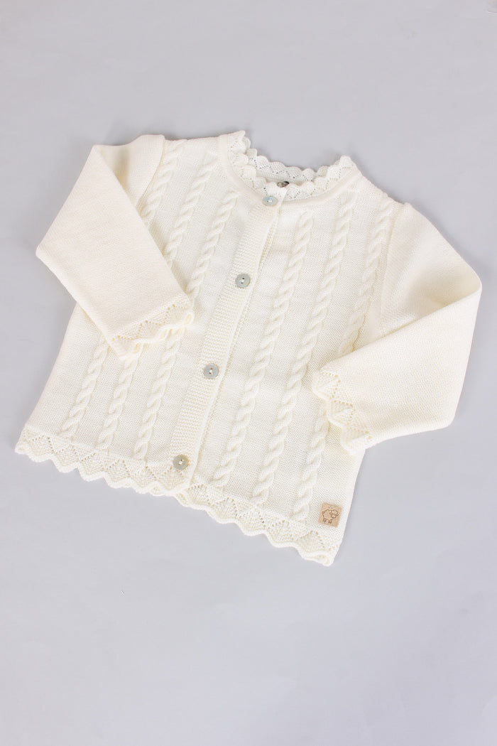 Cardigna Profilo Pizzo Latte-4