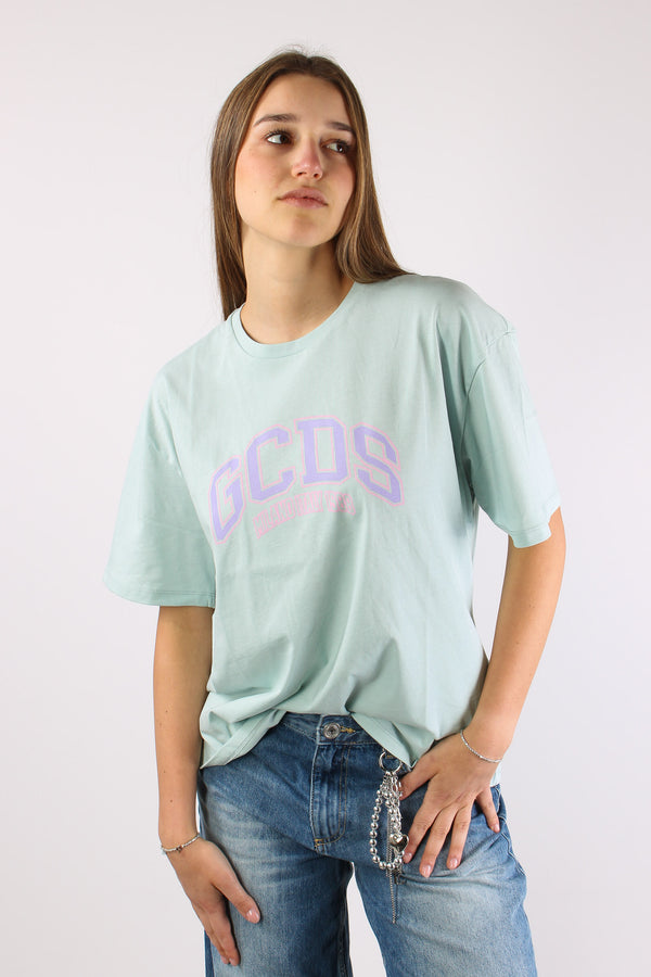 T-shirt Over Logo Centrale Green Water-2