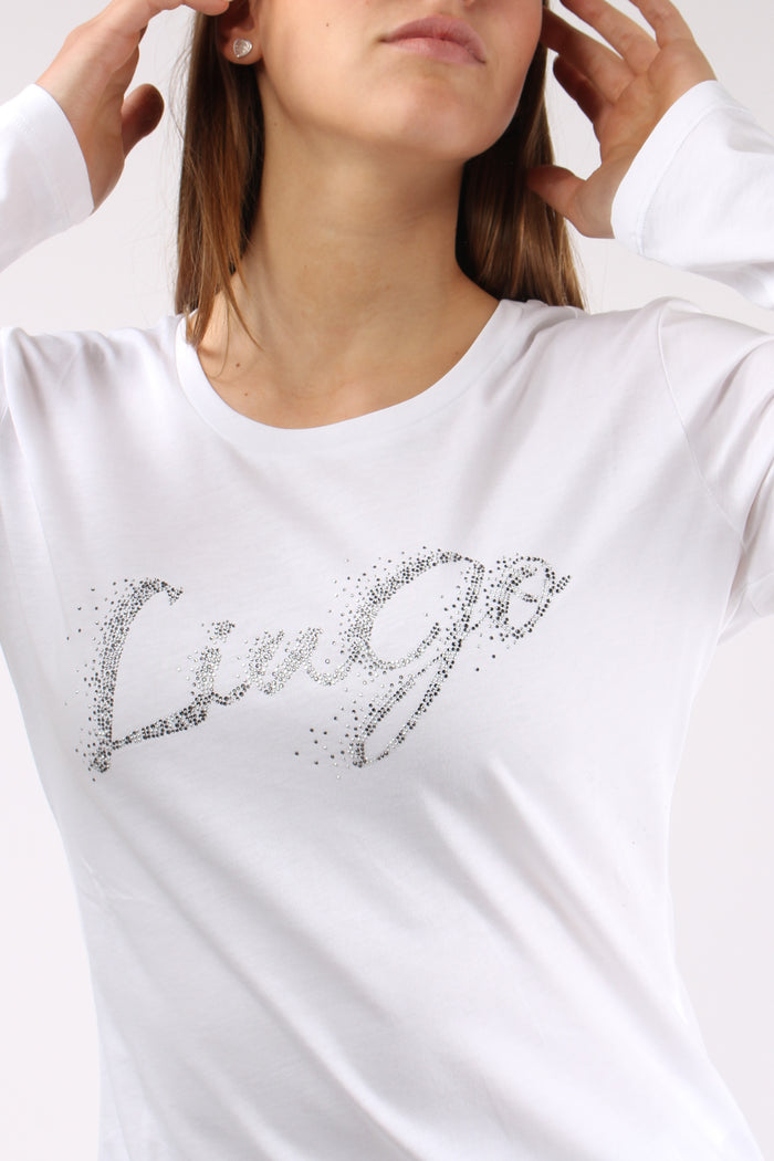 T-shirt Liu Jo Silver Bianco Faded-8