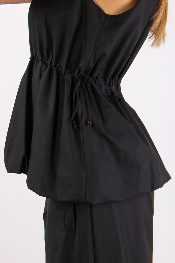 Top Cotone Arriccio Nero-7