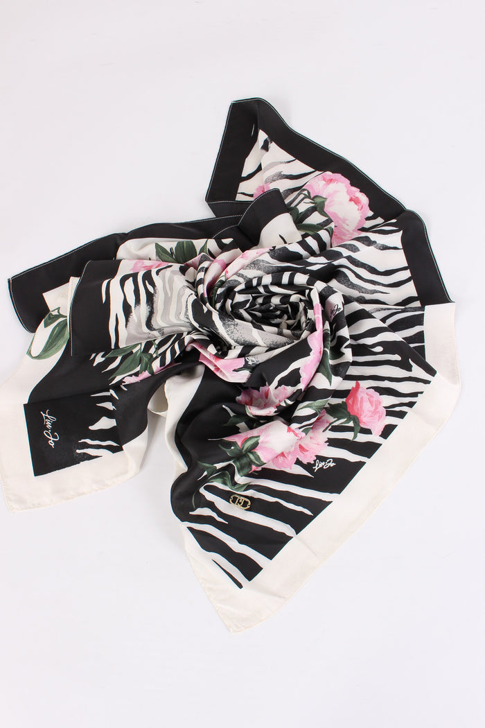 Foulard Mix Print Nero/zebra-4