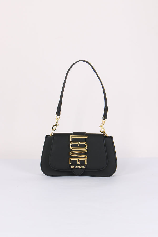 Pochette Fibbia Maxi Logo Nero