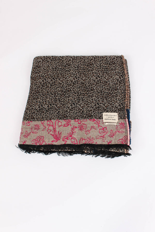 Sciarpa Fantasia Fiori Leopard