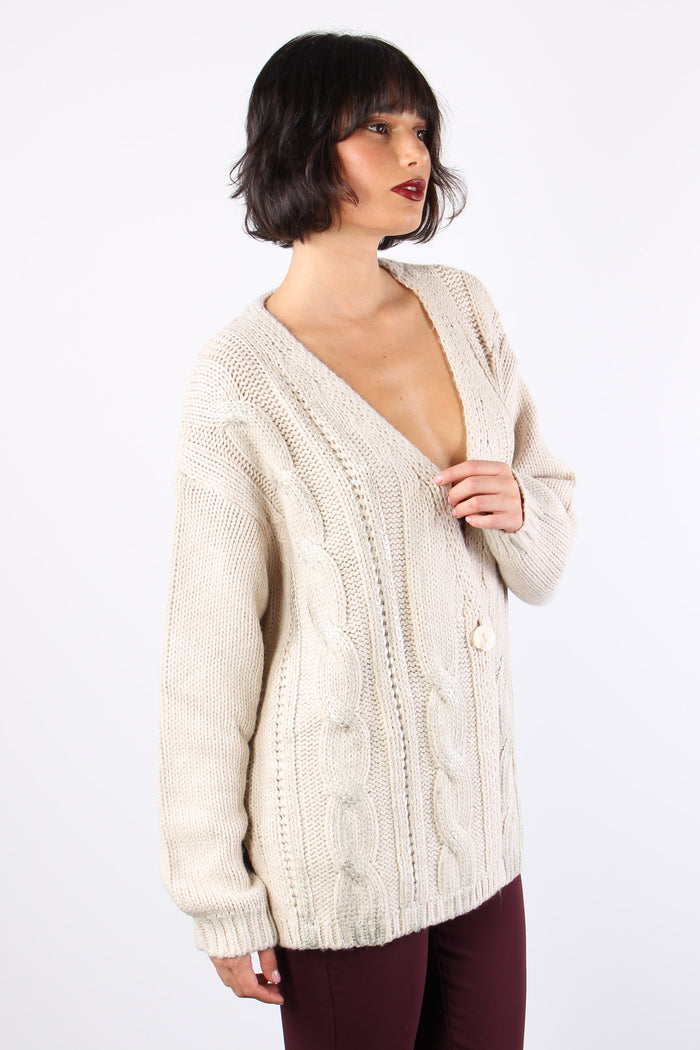 Yvonne Cardigan Spalmato Birch Beige-4