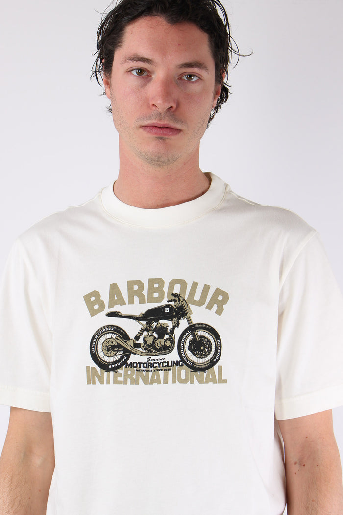 T-shirt Stampa Motorcycling Whisper White-7