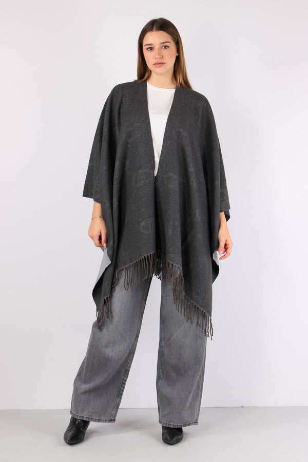 Poncho Embossed Grey Cloud
