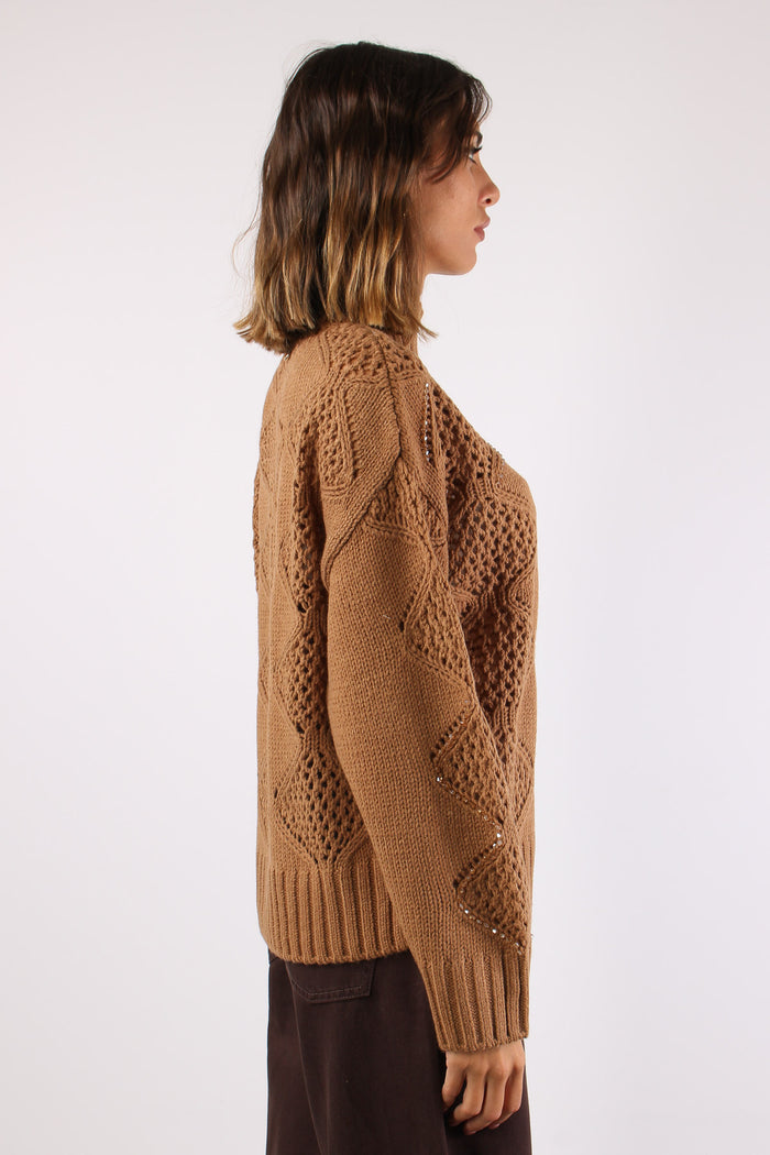 Collo Alto Ricami Cocoa Creme-6