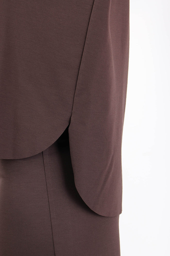 T-shirt Manica 3/4 Misto Visco Moro-7