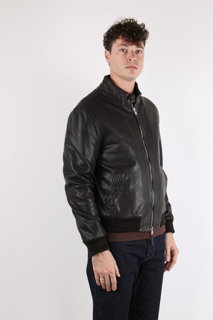 Bomber Pelle Interno Resca Dark Brown-7