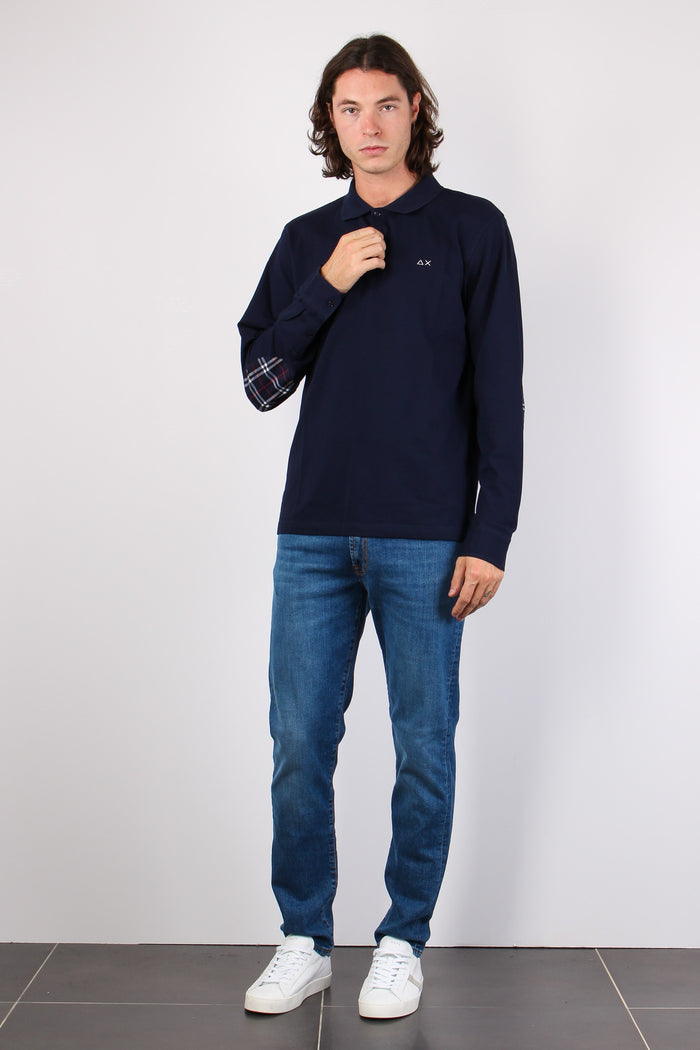 Polo Toppe Contrasto Navy Blue-2