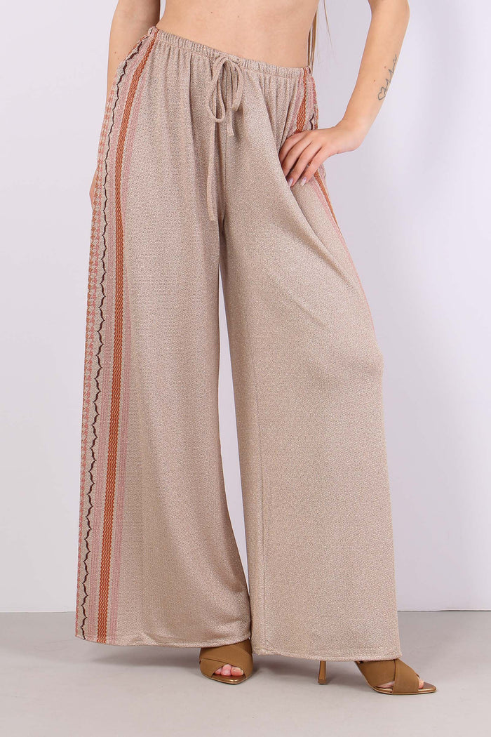Pantalone Palazzo Lurez Fantasia Beige-2