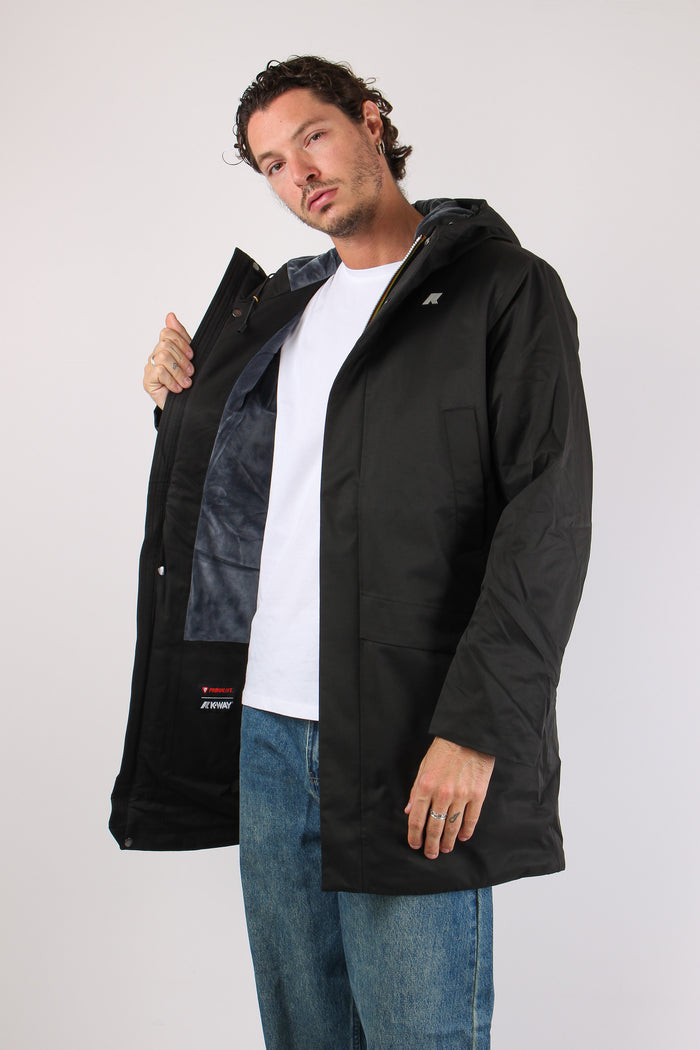 Giubbotto Lungo Inserto Marmotta Black/ P-blue-3