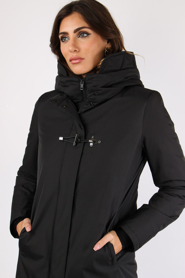 Cappotto Toggle Nylon Nero-3