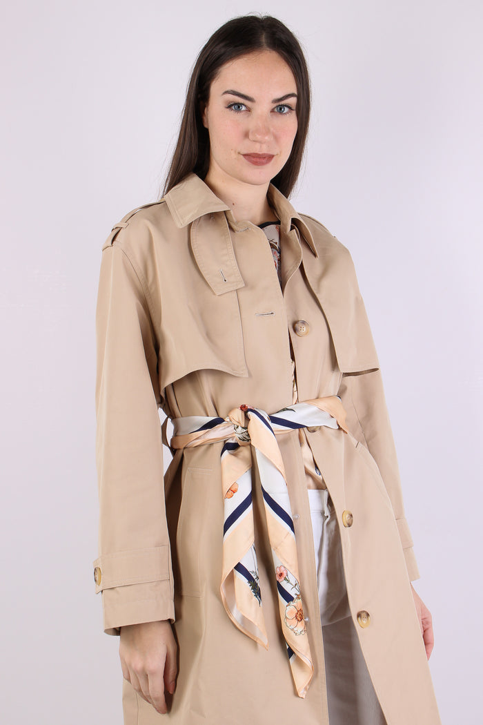 Trench Cintura Foulard Cream Beige-9