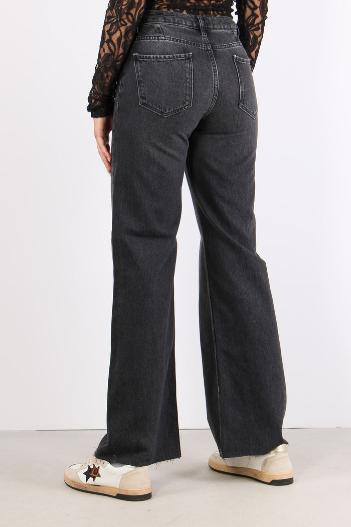 Denim Palazzo Vita Regolare Nero-5