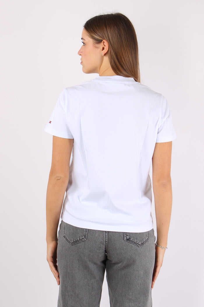 T-shirt Stampa Grande Bianco-4