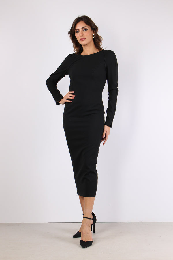 Frutta Tubino Zip Dietro Nero Limousine