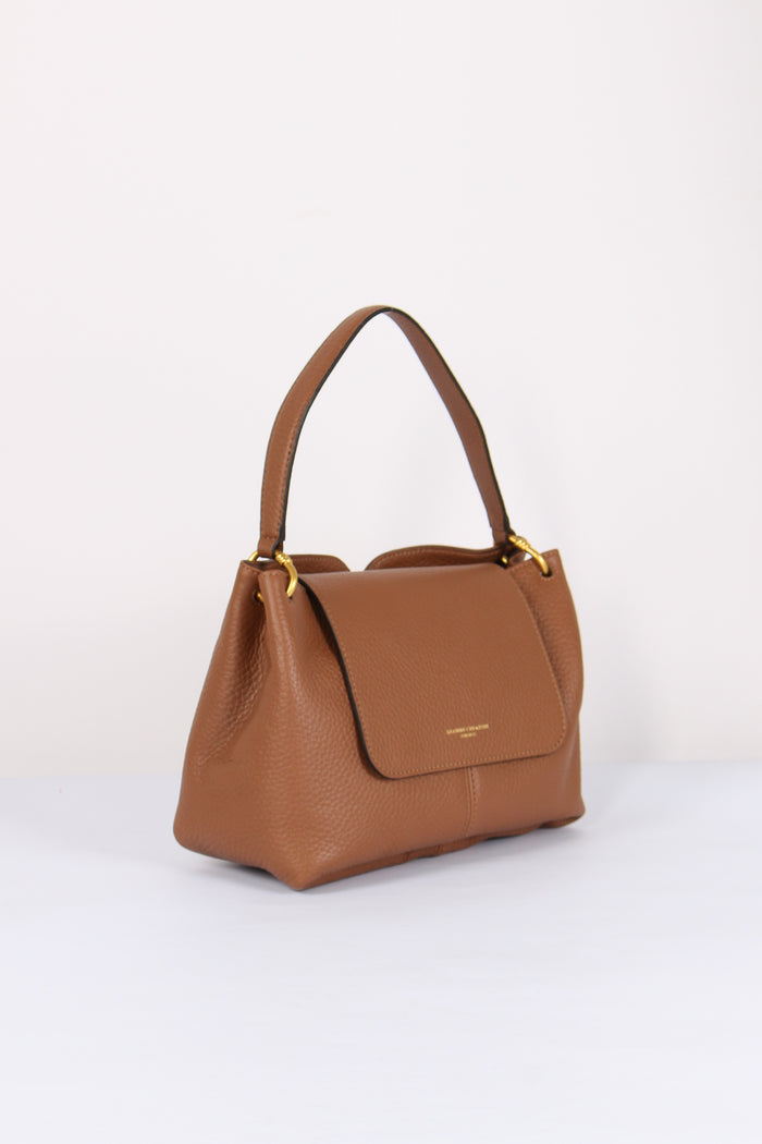 Sandra Shopping Patta Pelle Martellata Marrone-7
